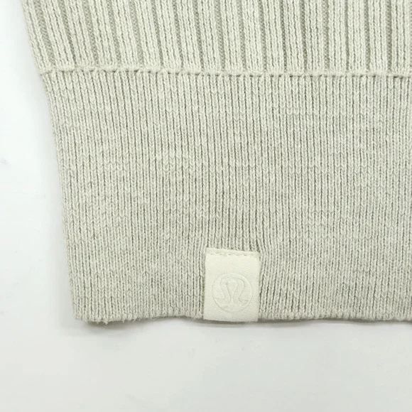 Lululemon Women's Cotton Blend Ribbed Long Sleeve Sweater Bone/Off White Sz S - Picture 4 of 8